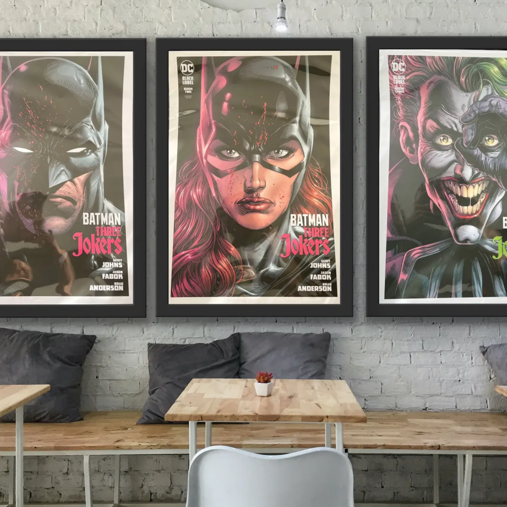 Set of 3 Joker, Batman, Batwoman Black Label Prints - Unframed A1