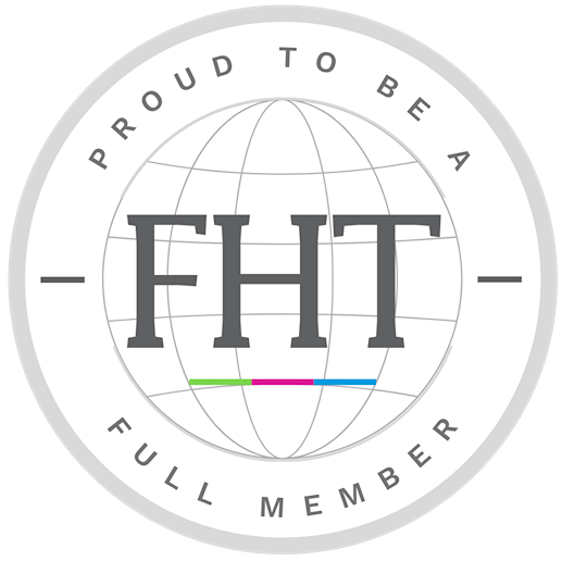 Proud FHT member badgeâ€”Lucy's Facials is fully qualified and trusted in Somerset.