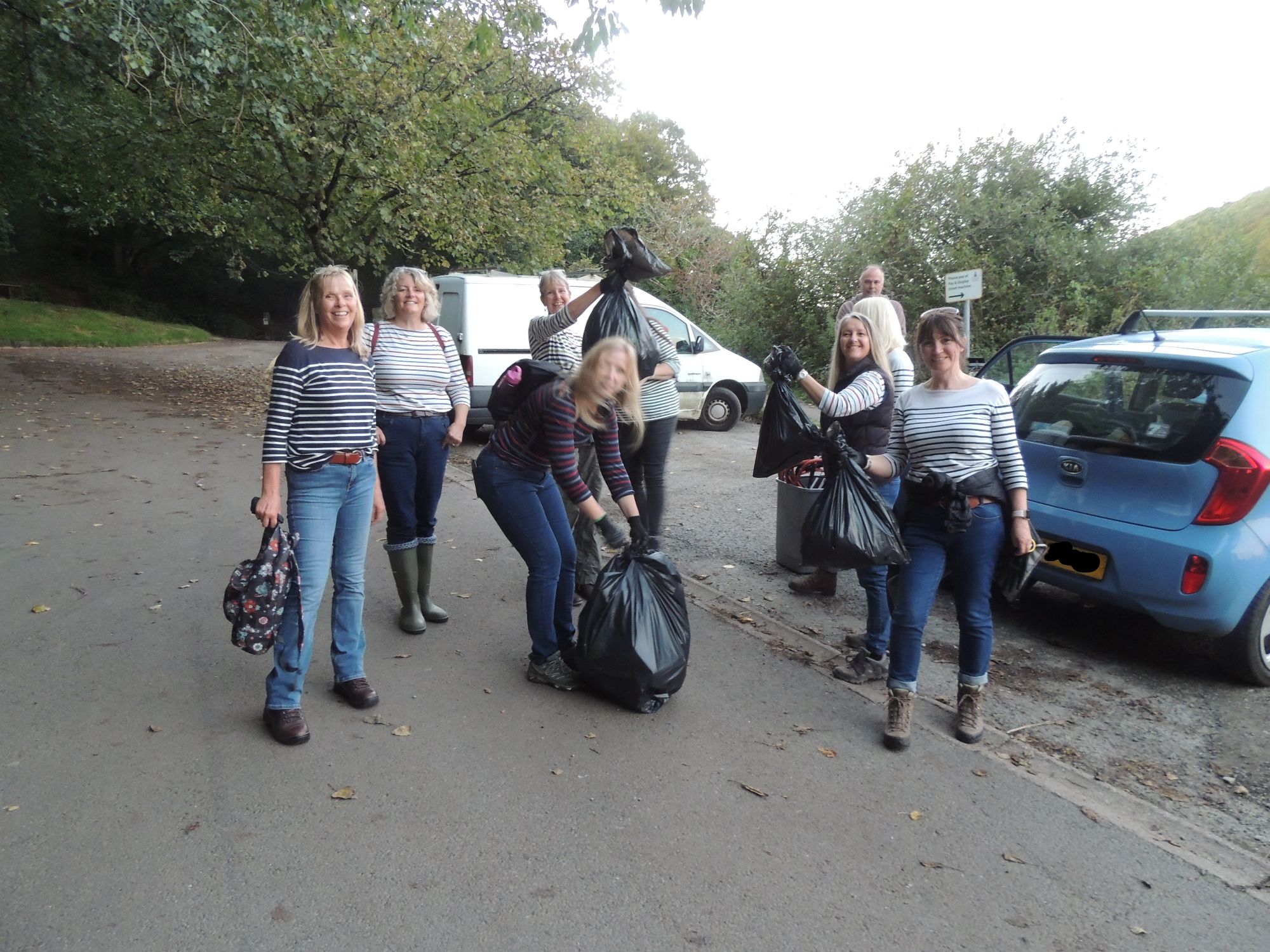 Litter pickers at Kilminorth Woods