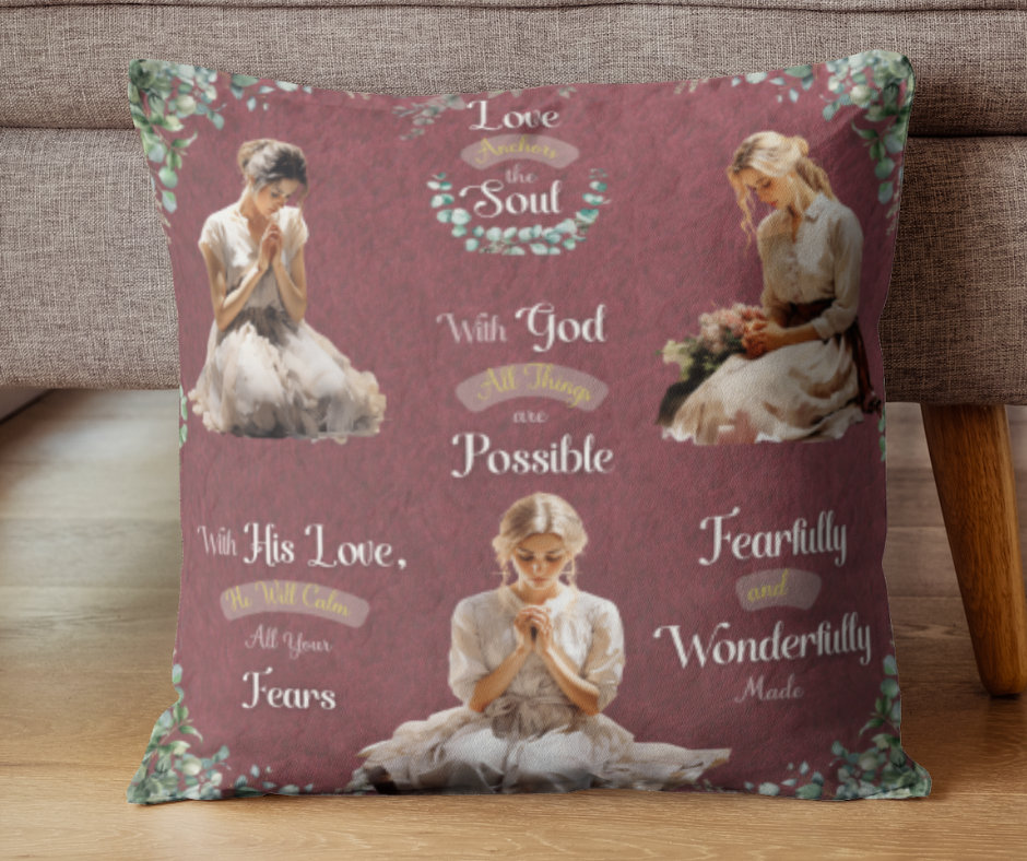 Praying Woman (all in one) Scatter Cushions