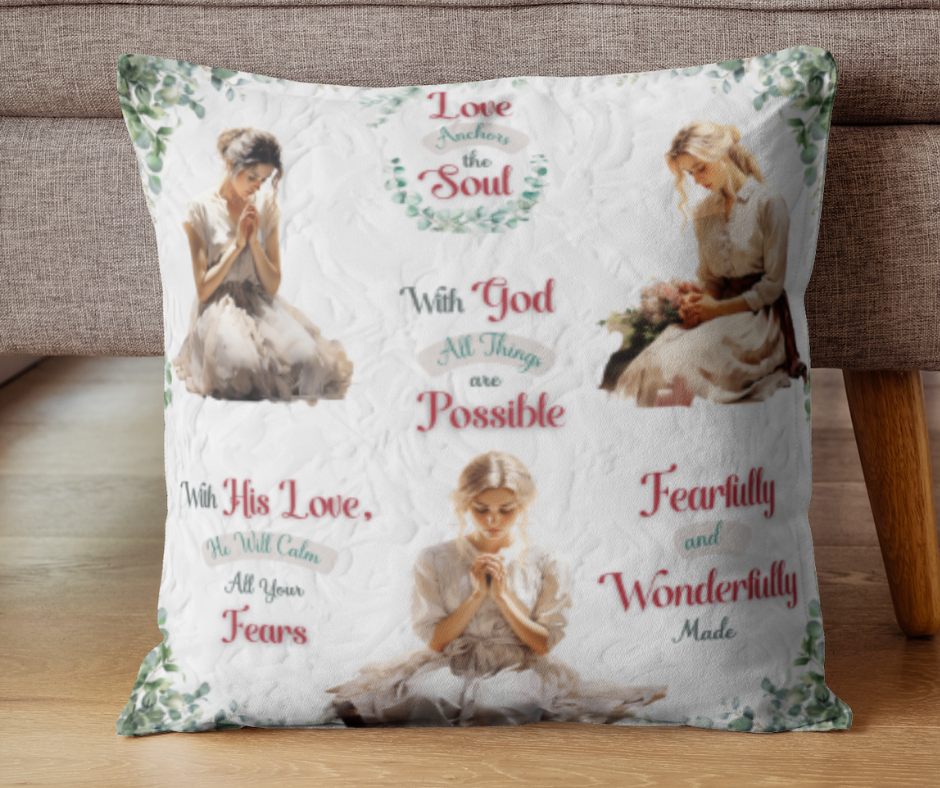 Praying Woman (all in one) Scatter Cushions