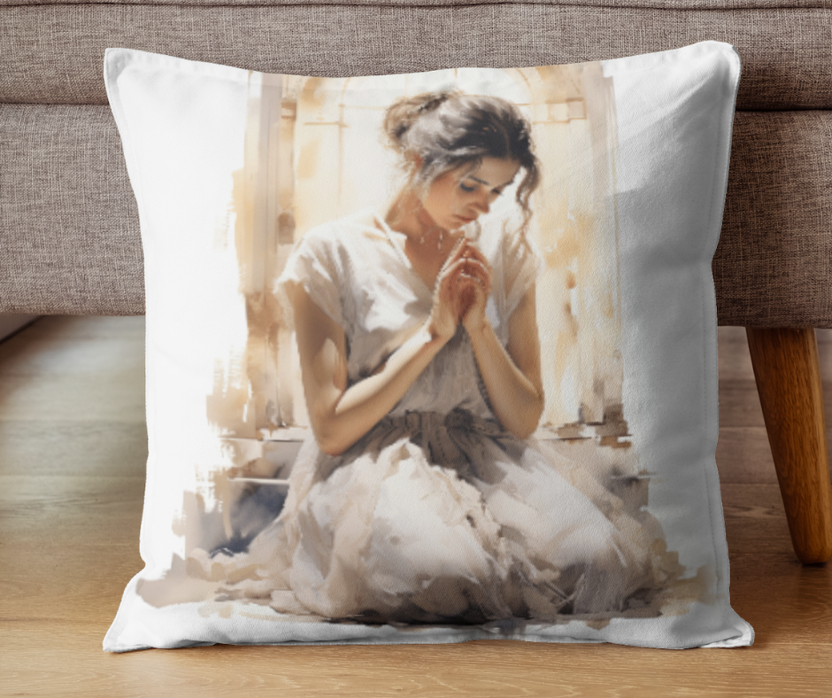 Woman Praying Scatter Cushion