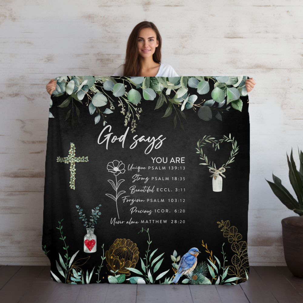 God says... Fleece Blanket