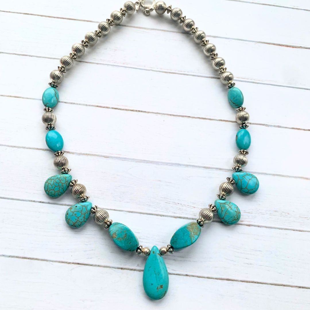 Turquoise Pendant Drop Necklace