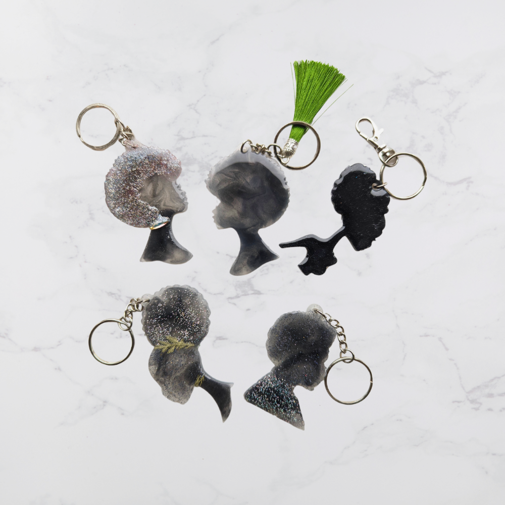 Afro Head Keyrings