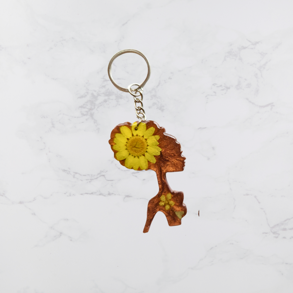 Brown Afro-head Keyring