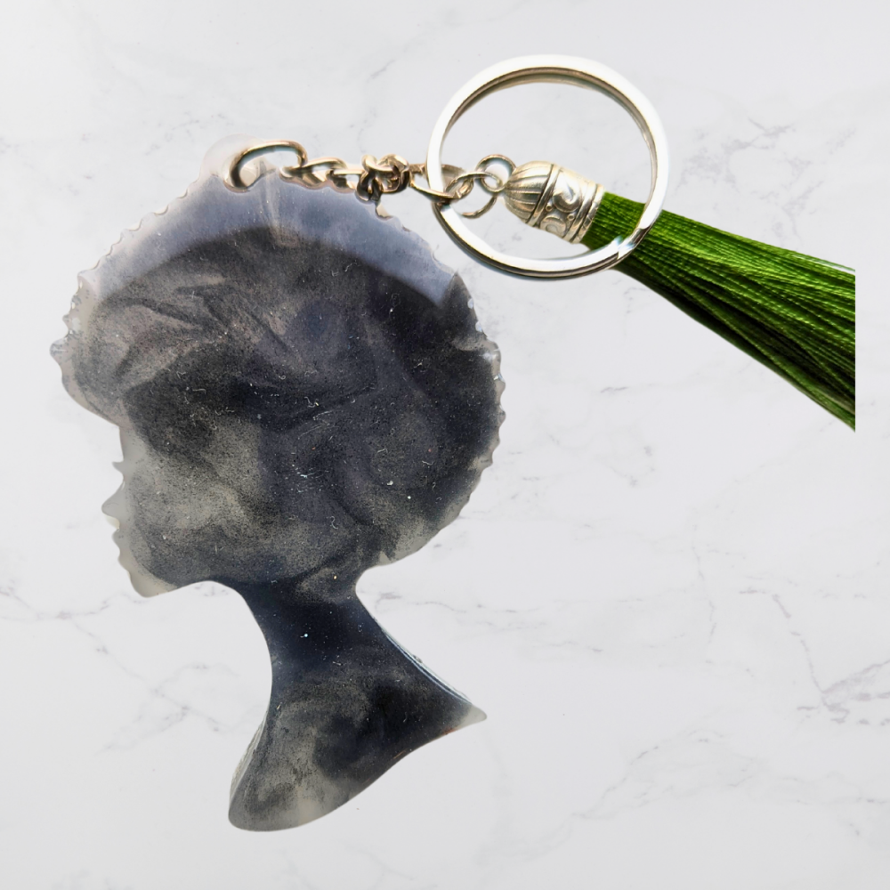 Female Afro-head shaped Keyring