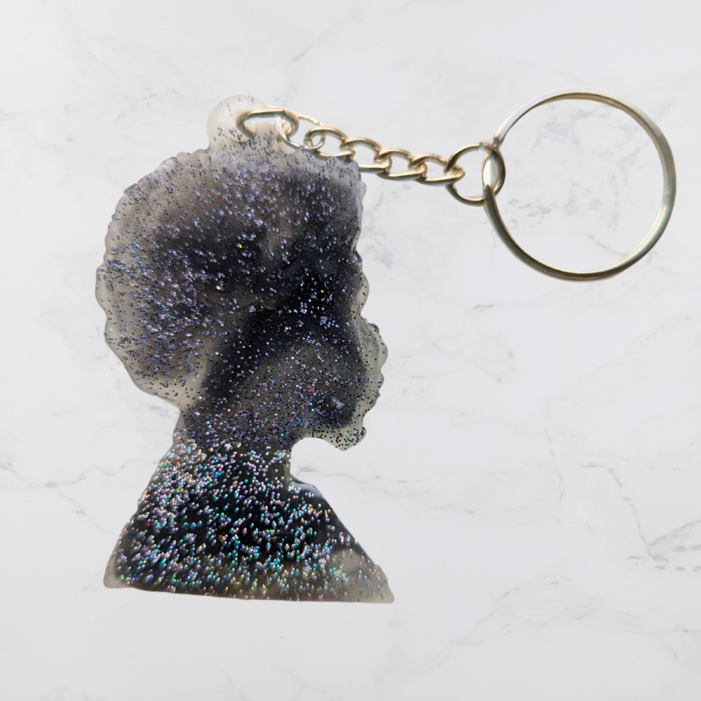 Male Afro-head shaped Keyring