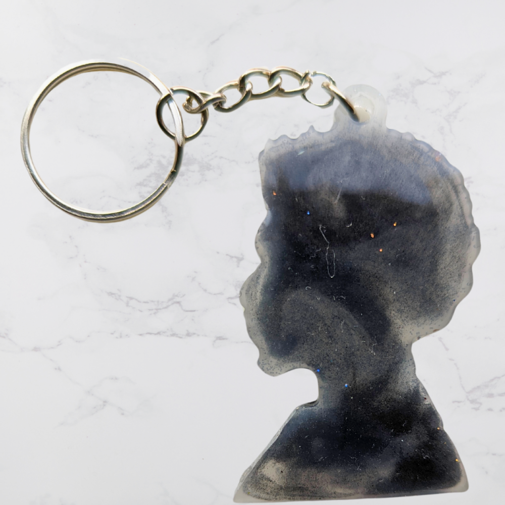 Male Afro-head shaped Keyring