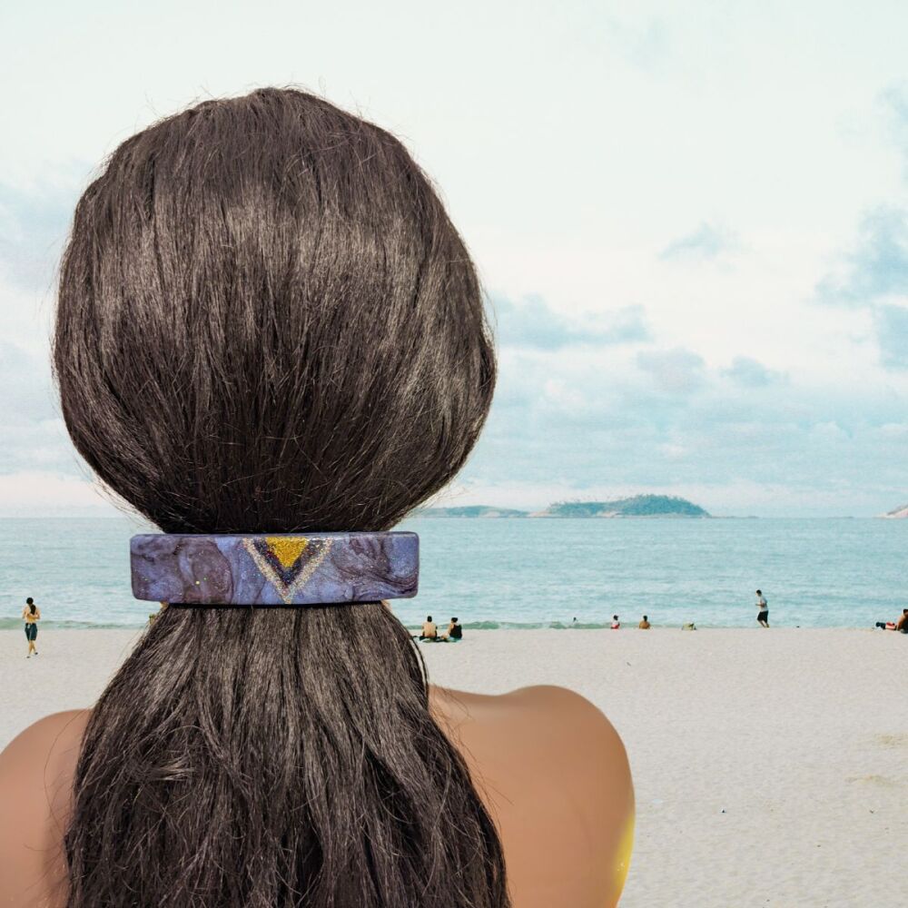 Large St Lucian Flag  Hair Clip