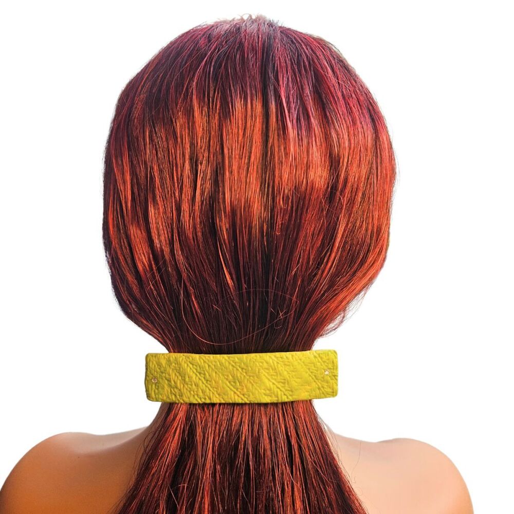 Light Green Leather Effect Hair Clip