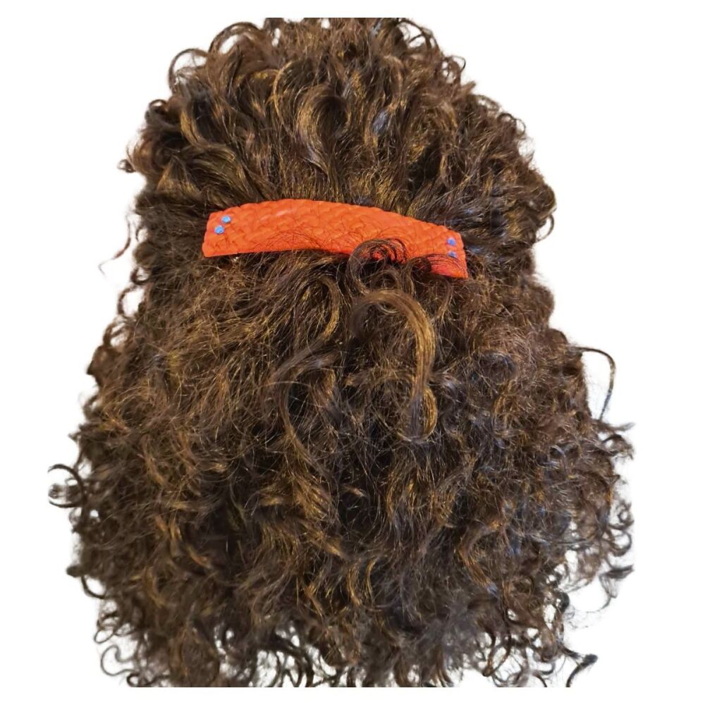 Hair Clip Barrette in Bold Orange