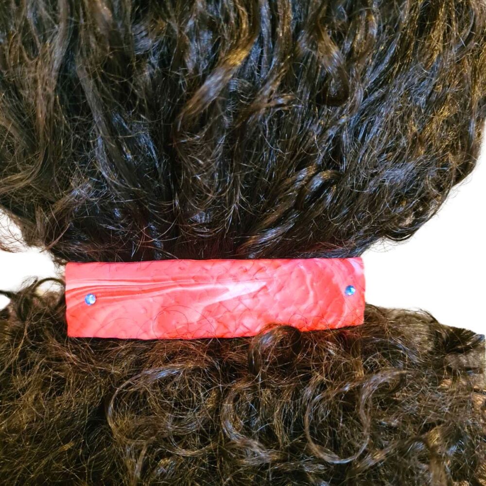 Hair Clip Barrette in Bold Orange design
