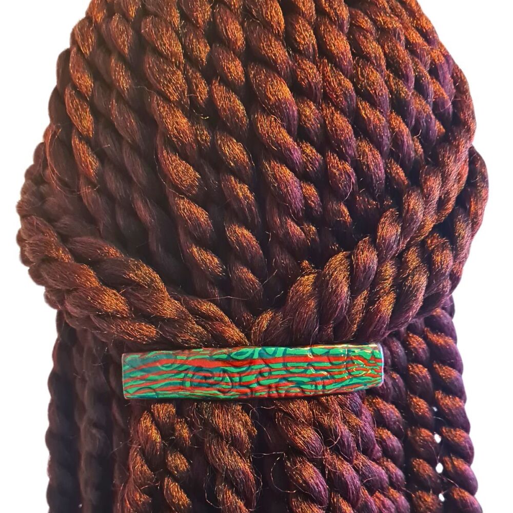 Dark Green and Red Hair Clip