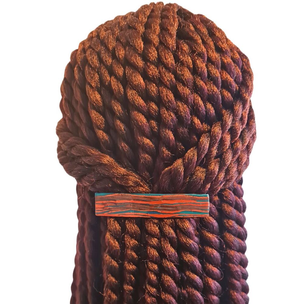 Dark Red and Green Hair Clip