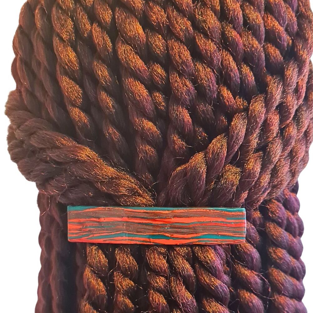 Dark Red and Green Hair Clip