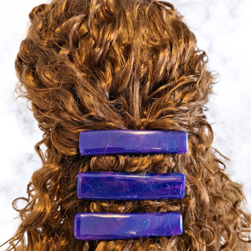Dark Sky Blue Hair Clip Barrette