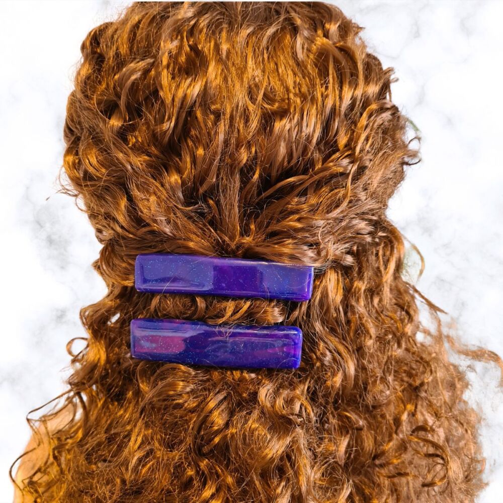 Dark Sky Blue Hair Clip Barrette