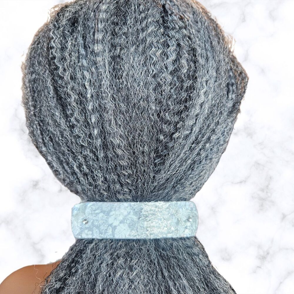 Grey Hair Clip with Diamante Stones