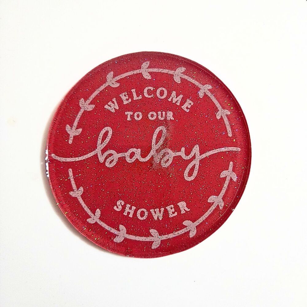 Pink Baby Shower Coaster