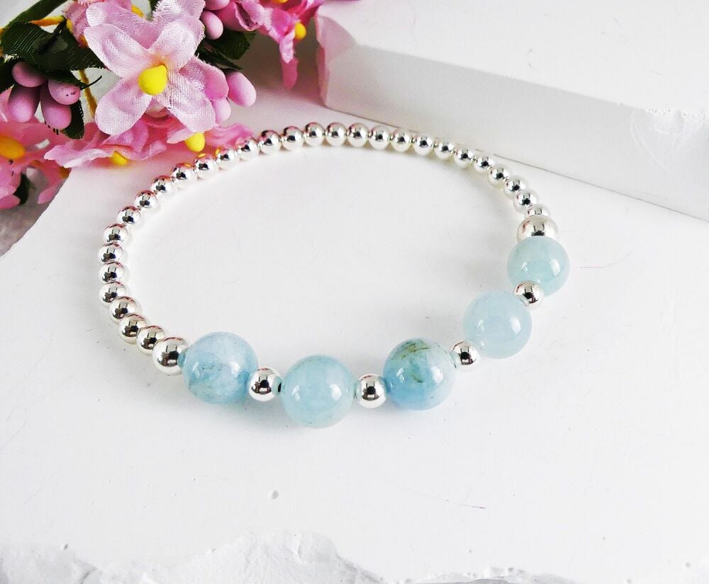 50th  Birthday Aquamarine Bracelet