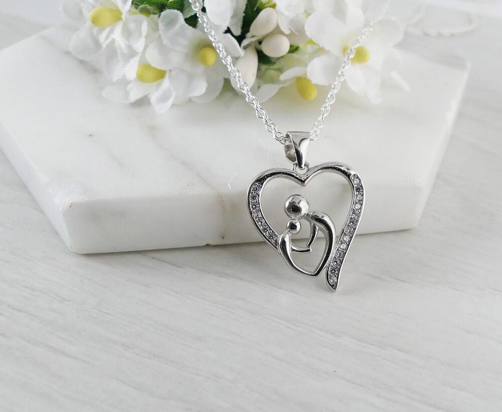 Mother Daughter Heart Necklace