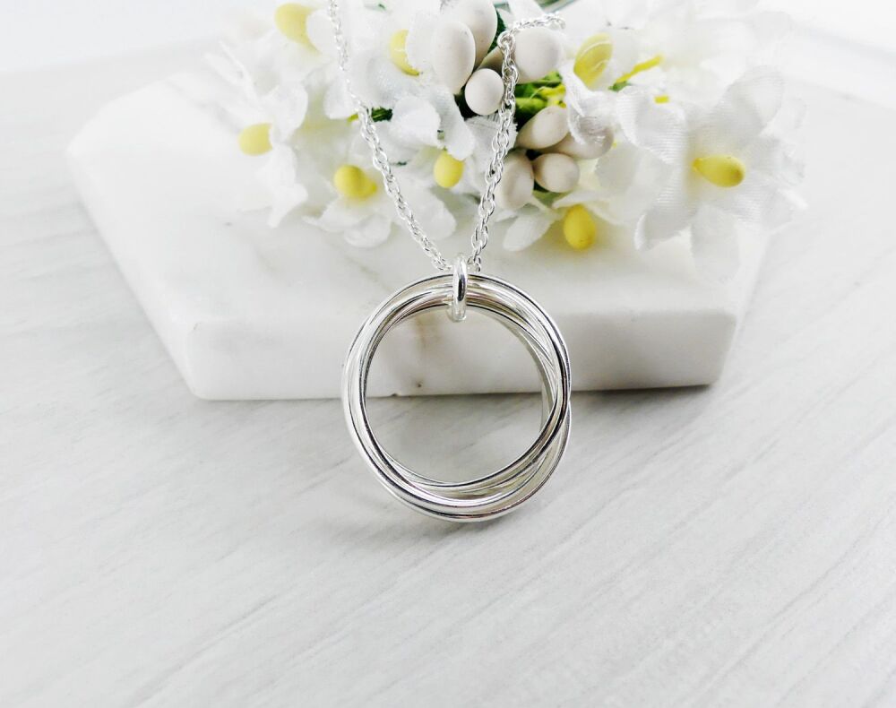 Silver 7 Ring Necklace