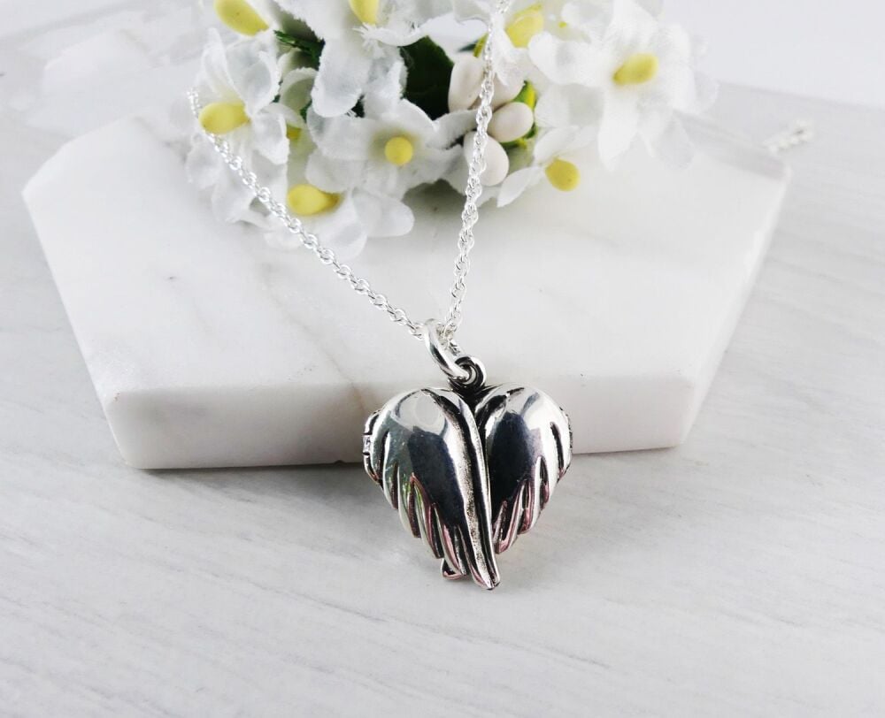 Sterling Silver Angel Wing Necklace