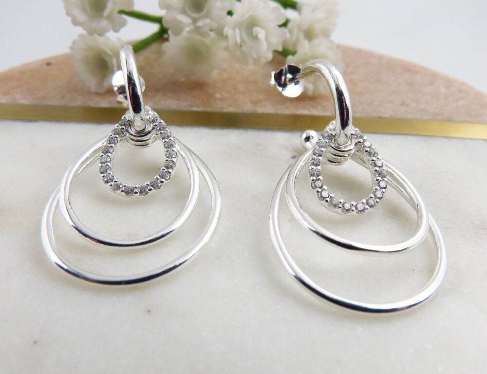 Oval Silver Earrings