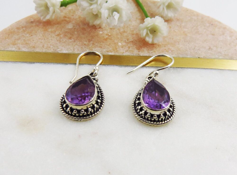 Sterling silver Amethyst Earrings