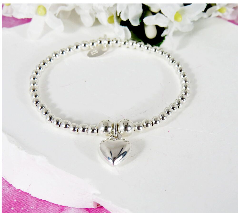 Silver Heart Charm Bracelet