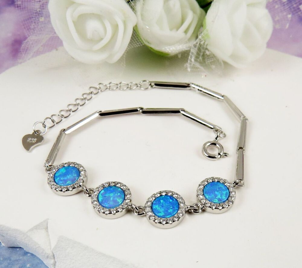 Blue Opal Link Bracelet