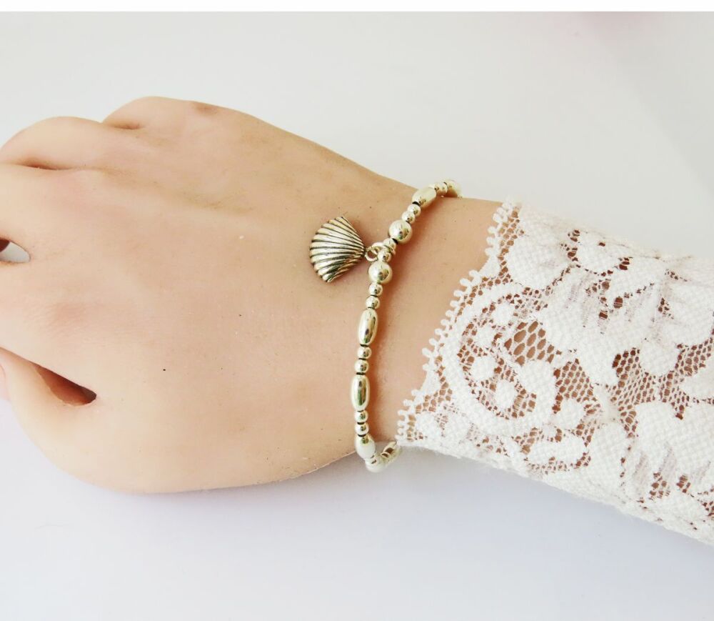 Silver Shell Charm Bracelet