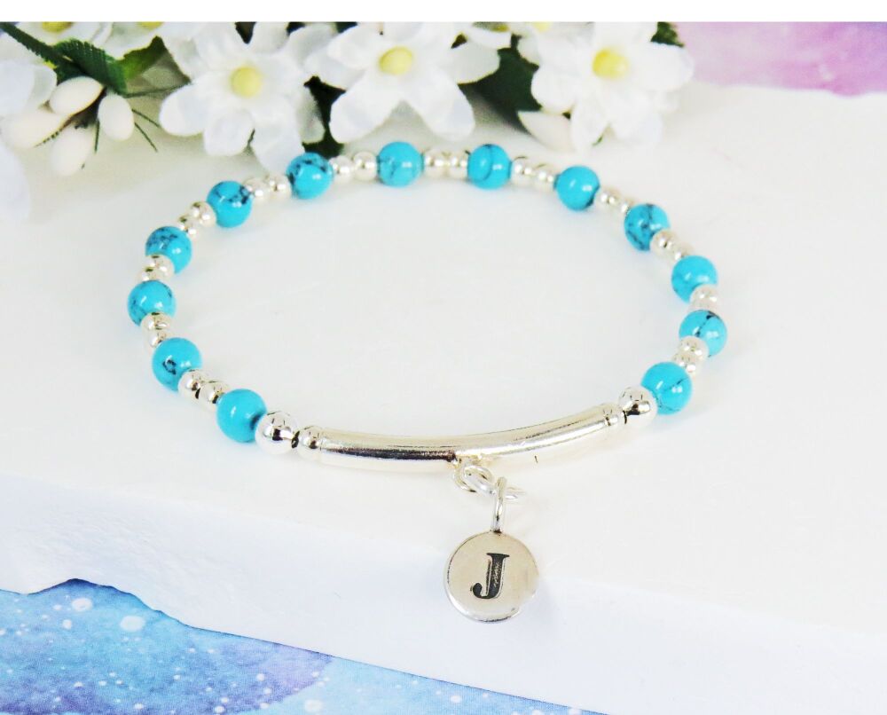 Turquoise Initial Bracelet