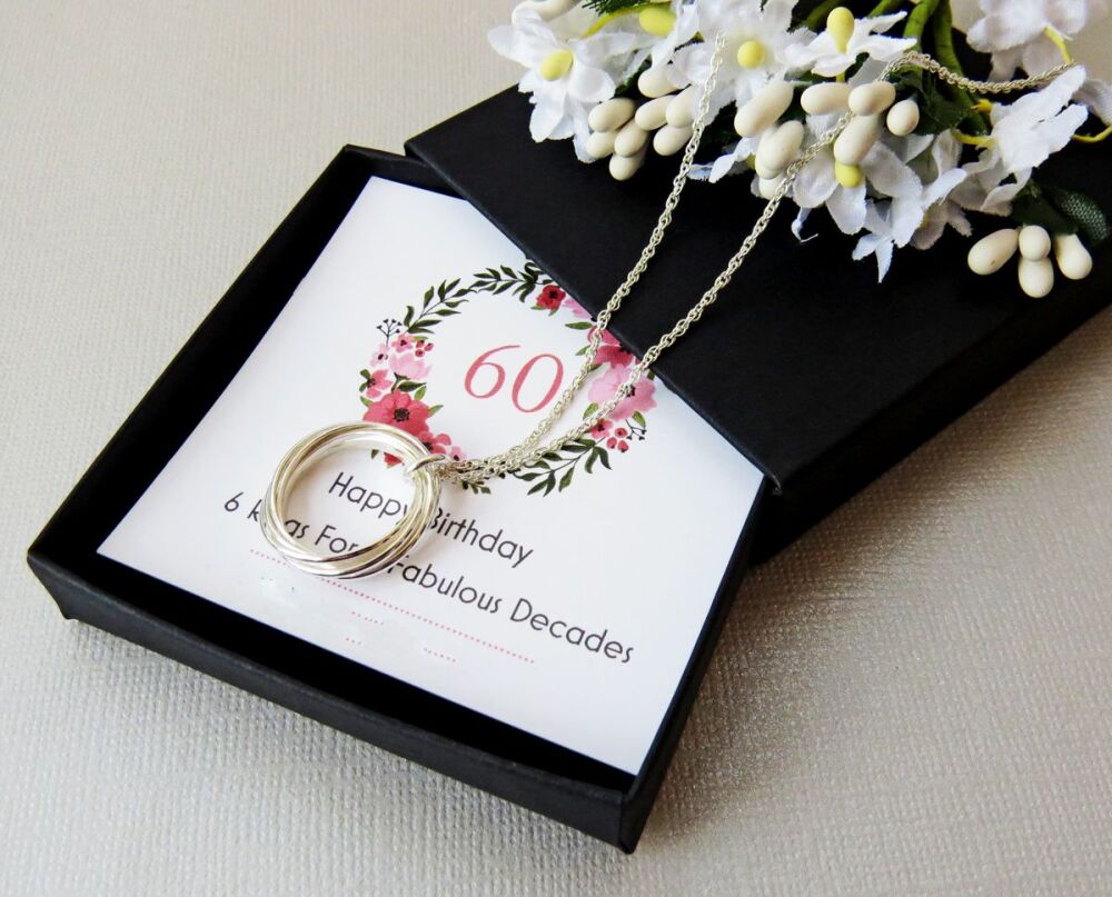 Silver 6 Ring Necklace
