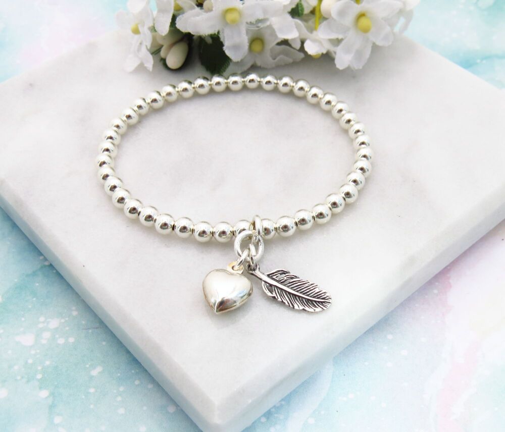 Heart Wing Charm Bracelet