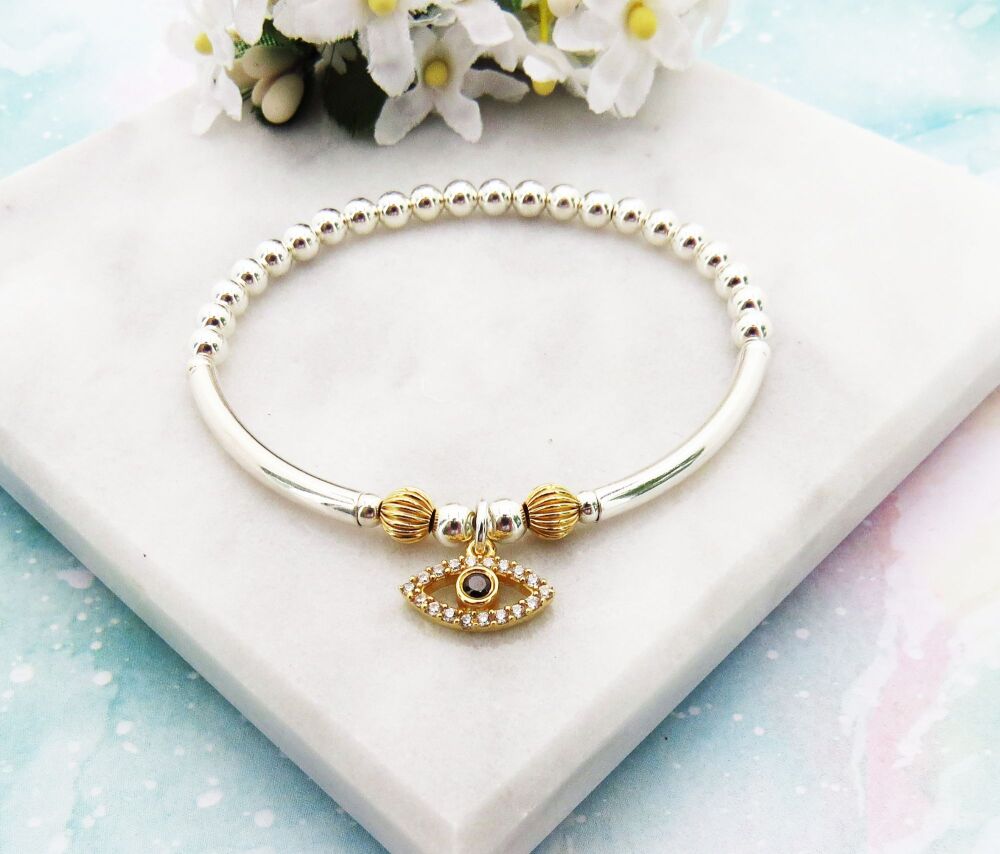 Silver Evil Eye Bracelet