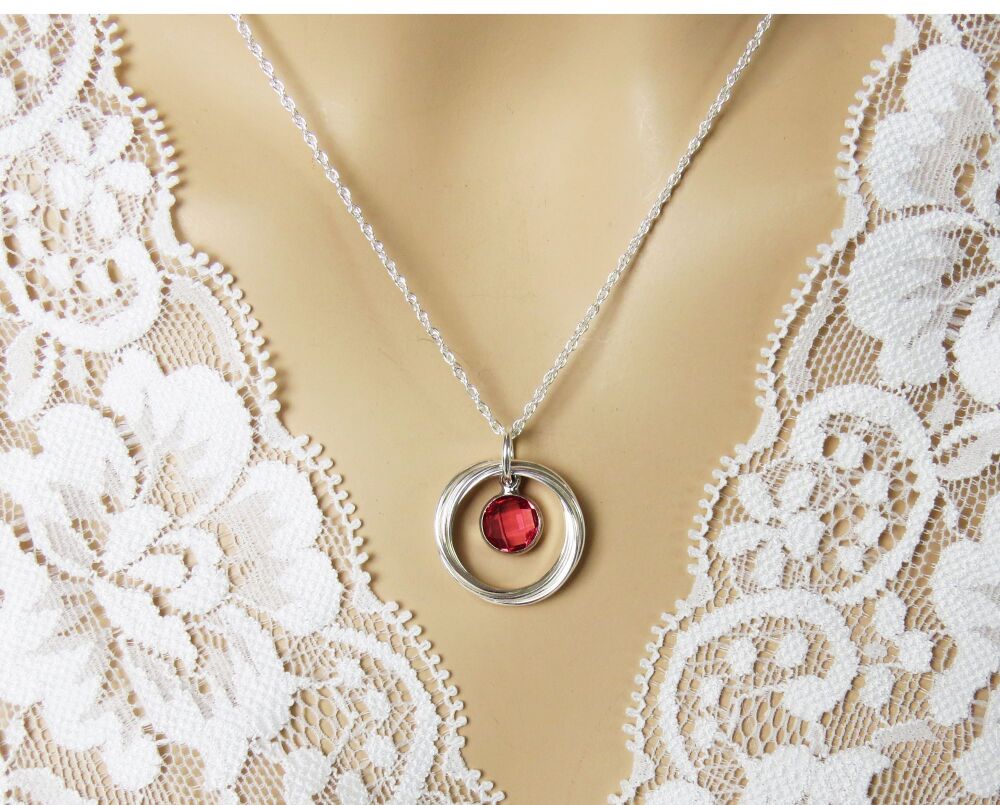 Silver 6 Ring Necklace