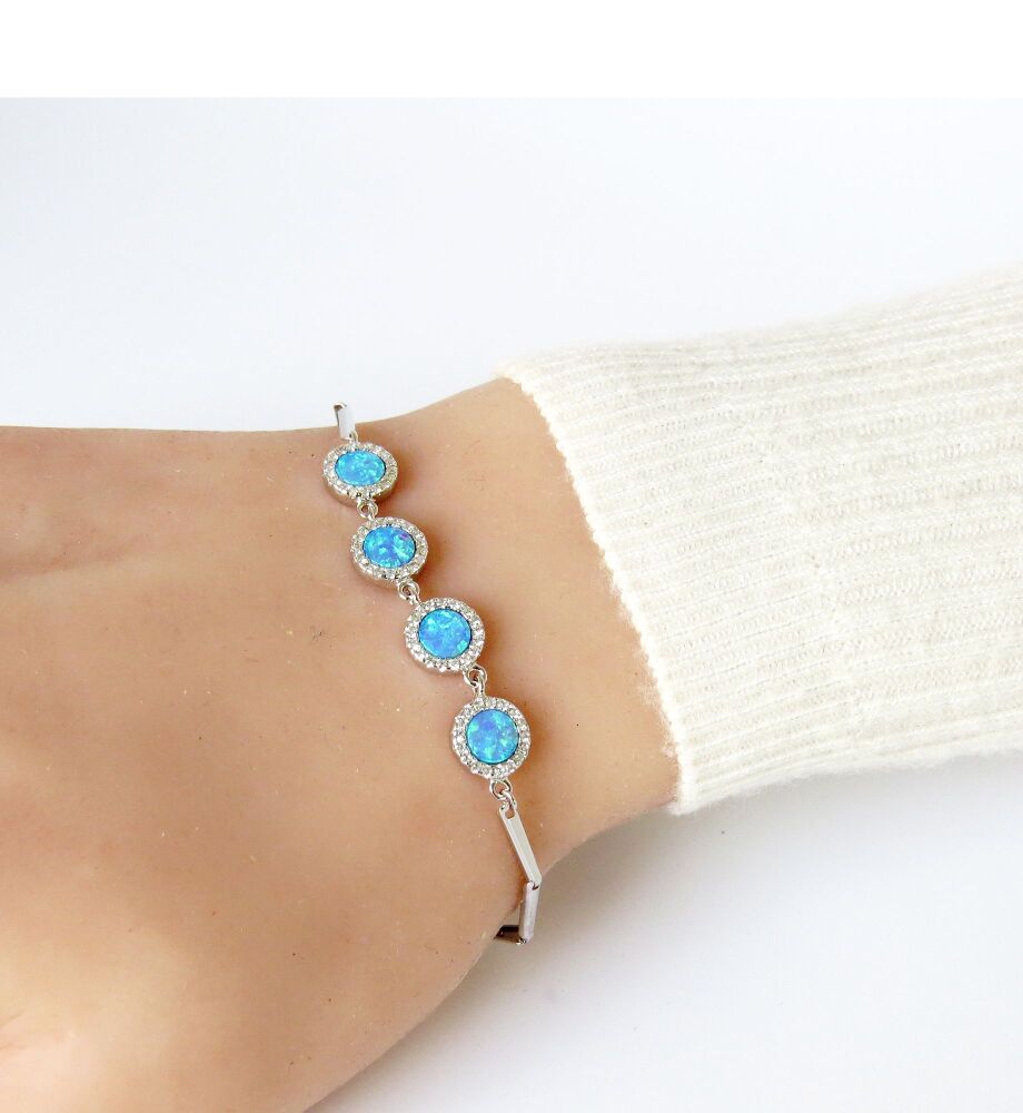 Blue Opal Link Bracelet