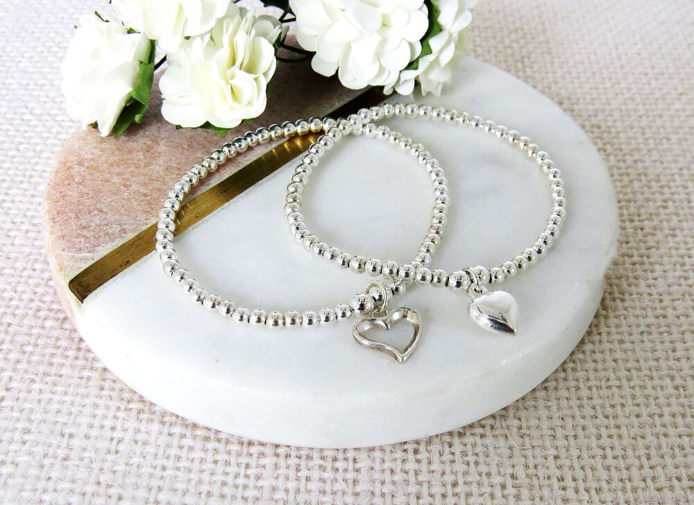 Silver Heart Charm Bracelet