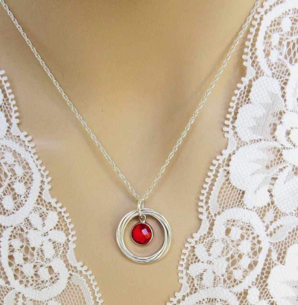 Silver 6 Ring Necklace