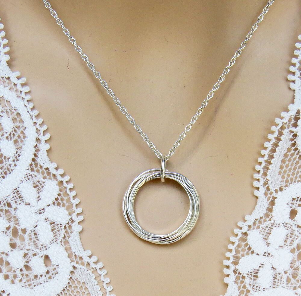 Silver 7 Ring Necklace