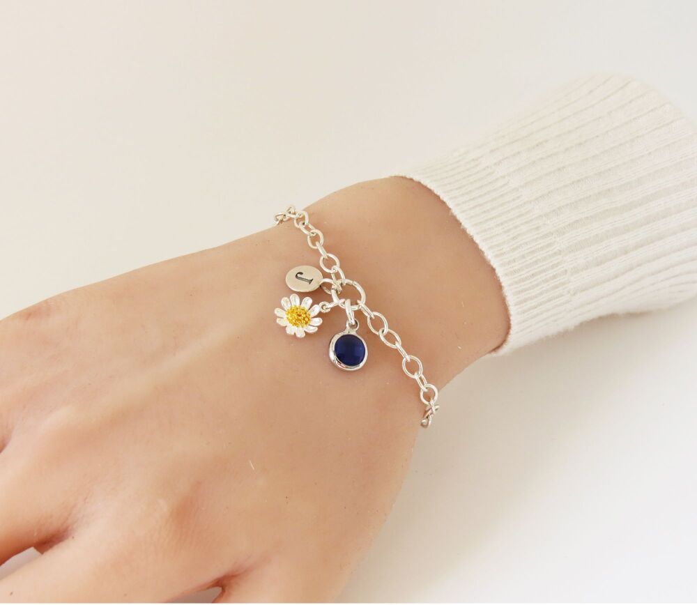 Daisy Initial Bracelet