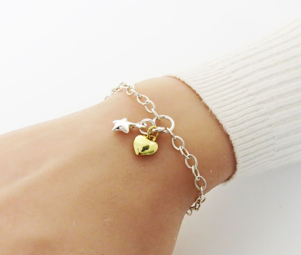 Double heart Chain Bracelet