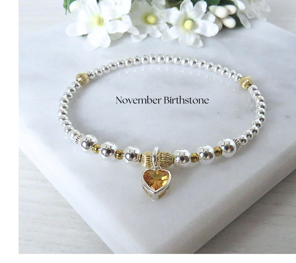 Silver Initial Crystal Bracelet