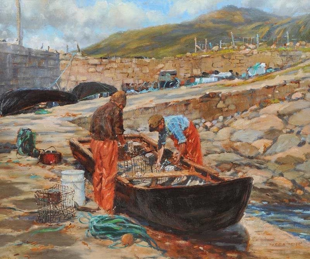 Preparing lobster pots Achill Island Co Mayo