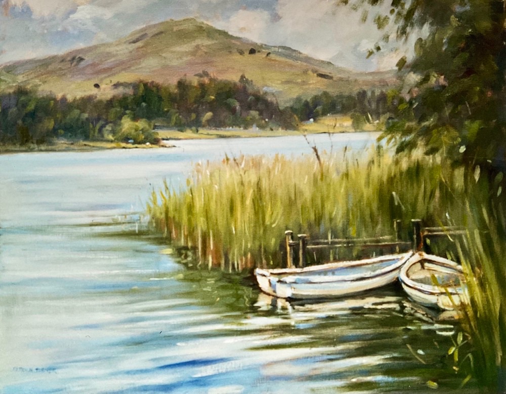 Rowing boats at Grasmere, Lake District