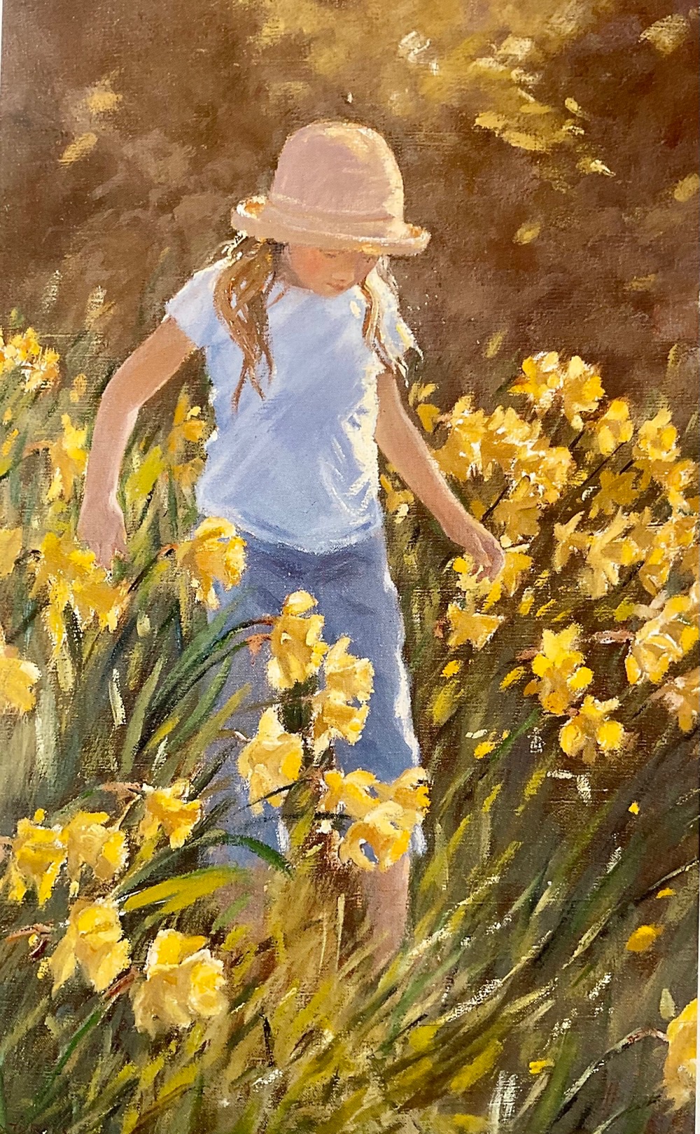 Among the daffodills