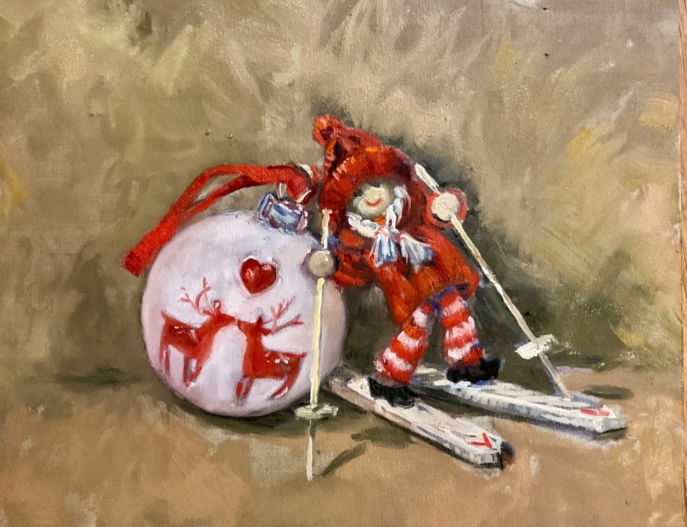 Little Skier 24 x 30 cms (Unframed)