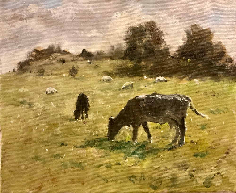 Summer grazing, Underbarrow, Lake District,  10 x 12 inches (Unframed)